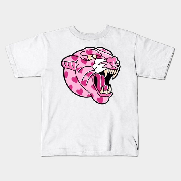 Heart Leopard Kids T-Shirt by drawingsbydarcy